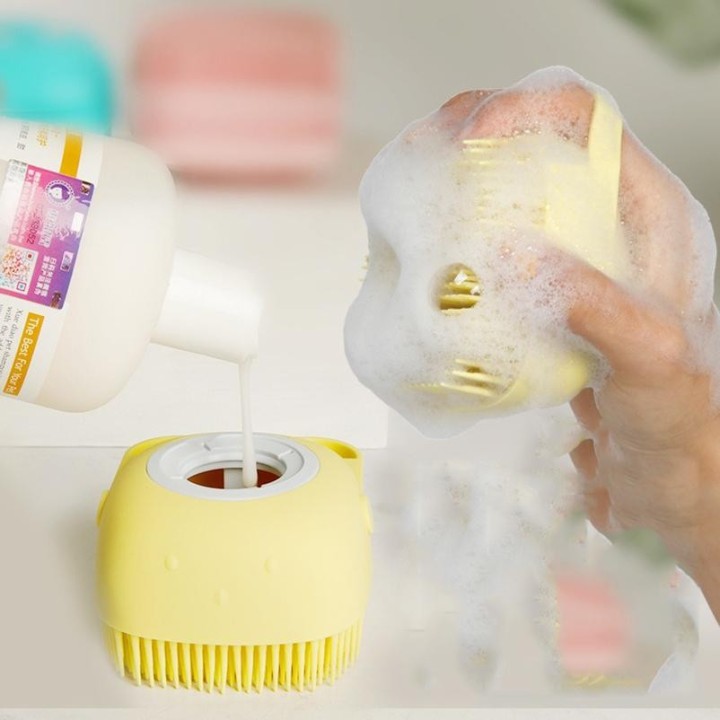 Haustier Hund Silikon Badebürste Reinigung Pflege Baby Baby Bad Massagebürste sicher und ungiftig