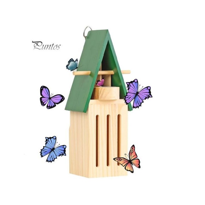 Schmetterlingshaus und Futterspender, Schmetterlingshaus aus Holz, natürlicher Schmetterlingslebensraum mit Schmetterlingspfü