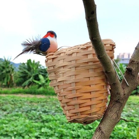 Wiederverwendbares Vogelnest aus natürlichen Materialien, tolles Haustier-Bambuszucht