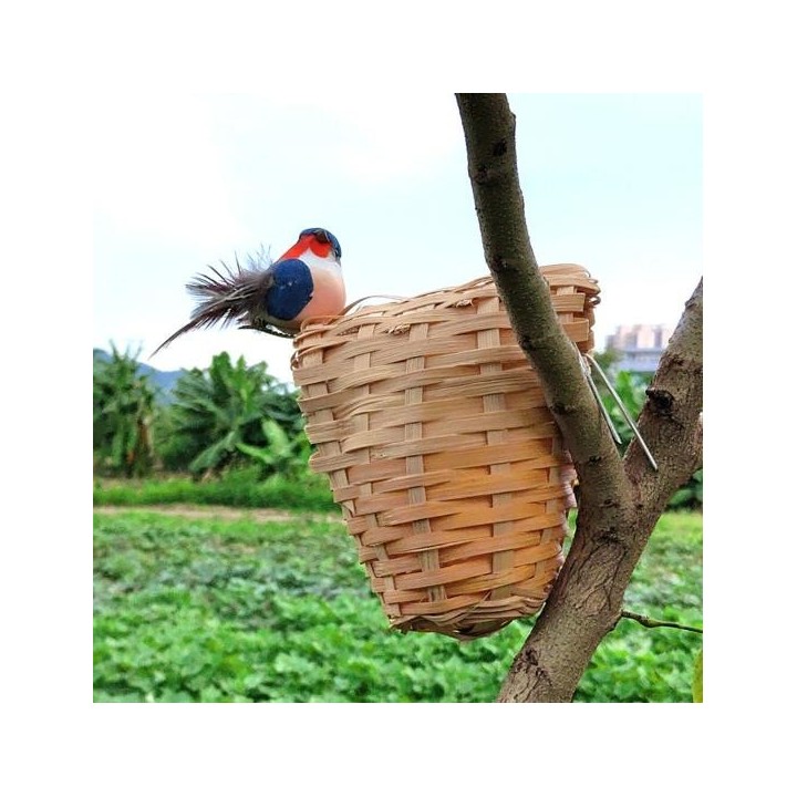 Wiederverwendbares Vogelnest aus natürlichen Materialien, tolles Haustier-Bambuszucht