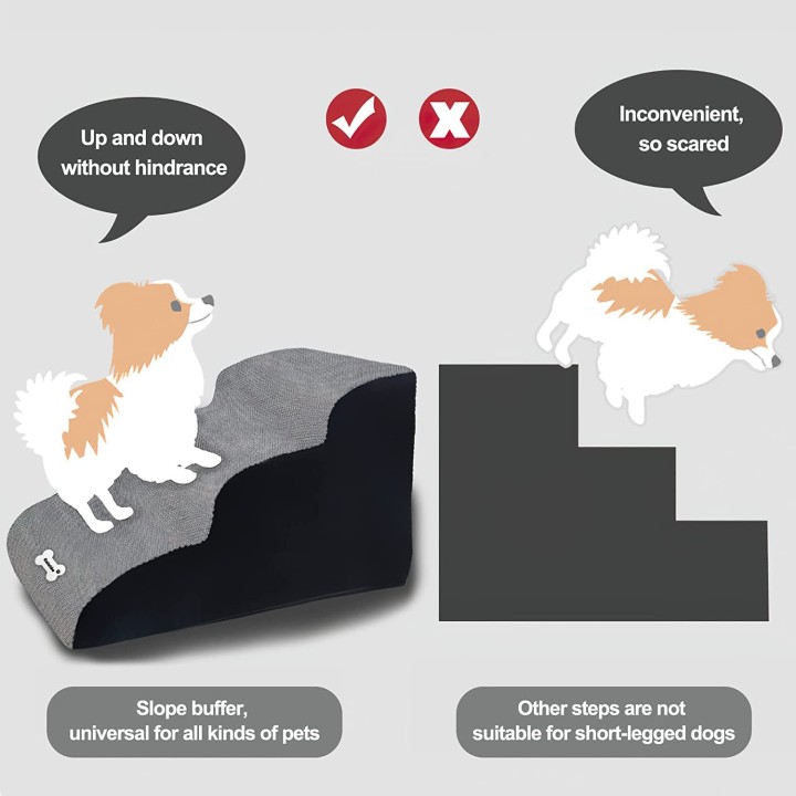 Heimtierbedarf Heißer Verkauf Kleines Hundeleiterbett Außenrampenstufe für Treppen 3 Stufen Hundetreppe Haustierstufen Kleine