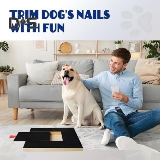 Kratzbrett für Hundenägel mit Leckerli-Box, hölzernes Hundenagelfeilebrett, Snackbox, Hundepfotenschleifer, Selbstkratzbrett