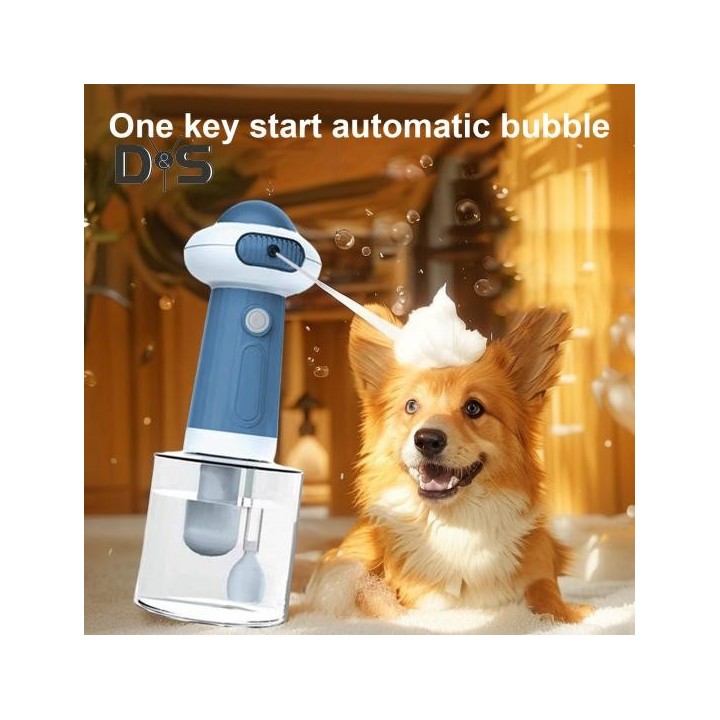 400 ml elektrischer Schaumshampoospender für Hunde- und Katzenbäder, wiederaufladbarer Seifen-Shampoo-Aufschäumer, Seifenblas