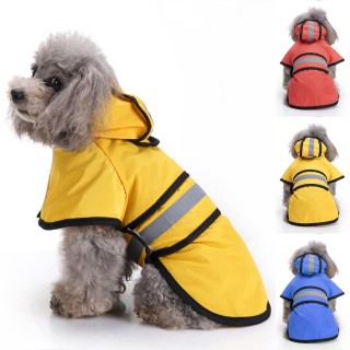 Haustier Hund Kapuzen-Regenmantel Haustier wasserdichte Welpen-Hundejacke Outdoor-Mantel S blau