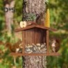 Eichhörnchen-Futterspender, Streifenhörnchen-Futterspender für Picknicktisch mit Maiskolbenhalter, Eichhörnchenhaus aus Holz,