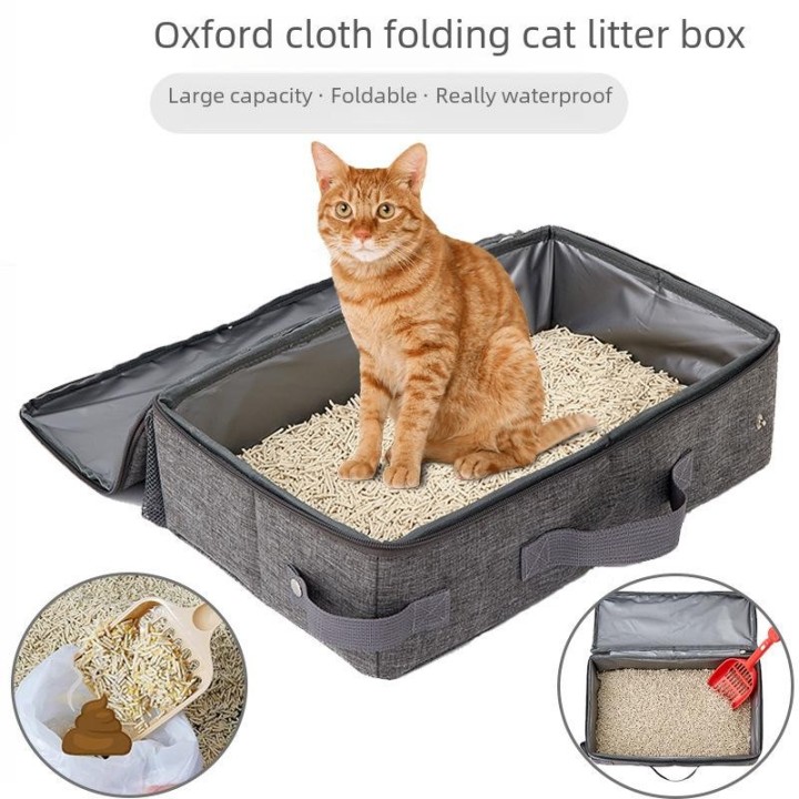 „Tragbarer, wasserdichter, faltbarer Katzenstreubeutel für unterwegs“ Cat Litter Tray