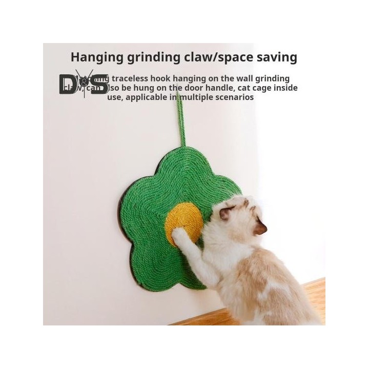 Katzenkratzmatte zum Aufhängen an der Wand, natürliches Sisal, Katzenkratzbrett, Blumen-/Orange-Form, Krallenschleifer, Teppi