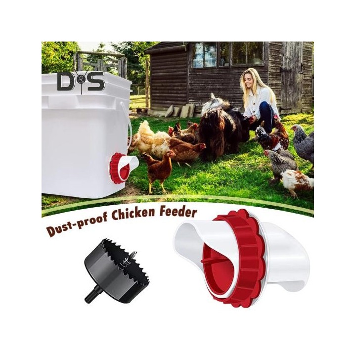 4/6/8-teiliger automatischer Hühnerfutterspender, kein Abfall, Geflügelfutterspender, regendicht, feuchtigkeitsbeständig, mit