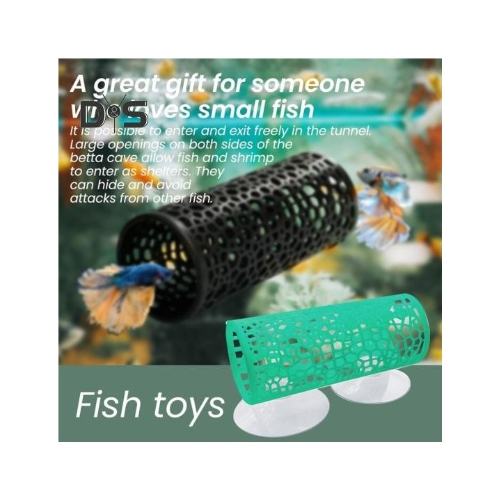 Betta-Fischtunnel, hohles Fischversteck, Höhle, Ruheröhre, Betta-Hängematte, Aquarium-Zubehör, Aquarium-Dekor für kleine Fisc