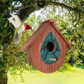 Vogelhaus zum Aufhängen aus Holz, handgefertigt, A-Rahmen, Vogelhaus, Gartendekoration, Vogelhaus für Zaunkönige, Meisen, Kol