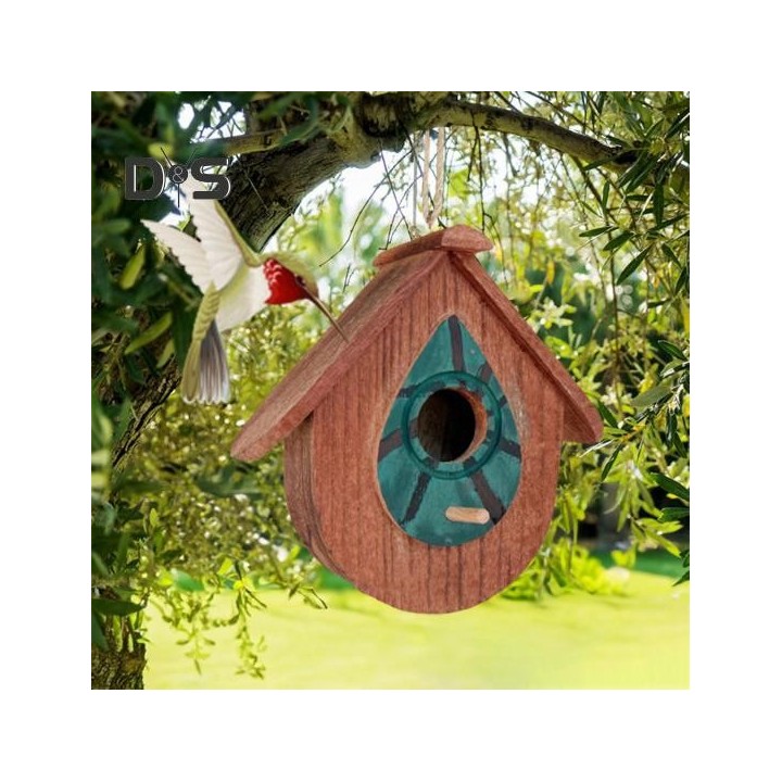 Vogelhaus zum Aufhängen aus Holz, handgefertigt, A-Rahmen, Vogelhaus, Gartendekoration, Vogelhaus für Zaunkönige, Meisen, Kol