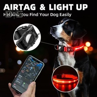 LED-Hundehalsband, wiederaufladbar über USB, leuchtendes Hundehalsband, bequem, wasserdicht, leuchtendes Haustier-Sicherheits