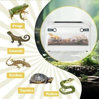 Kunststoff-Futterbox für Reptilien, tragbarer Transportbehälter, Reptilien-Zuchtgehege, Käfige, transparente Amphibien-Lebens