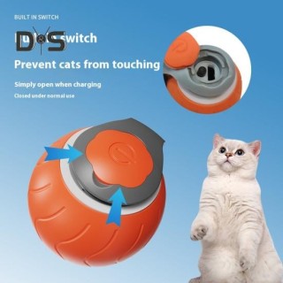 Elektrisches Katzenballspielzeug, intelligentes selbstrollendes Ballspielzeug, bissfestes, über USB wiederaufladbares Haustie