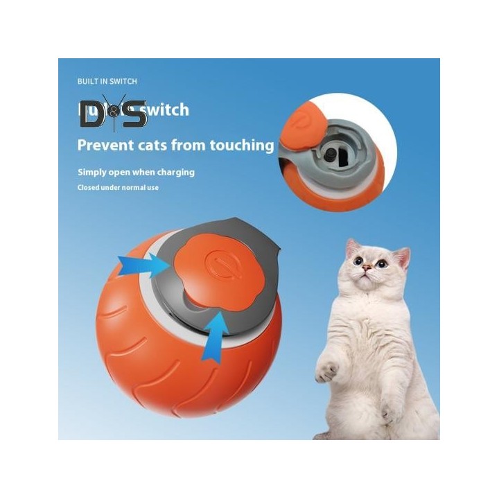 Elektrisches Katzenballspielzeug, intelligentes selbstrollendes Ballspielzeug, bissfestes, über USB wiederaufladbares Haustie