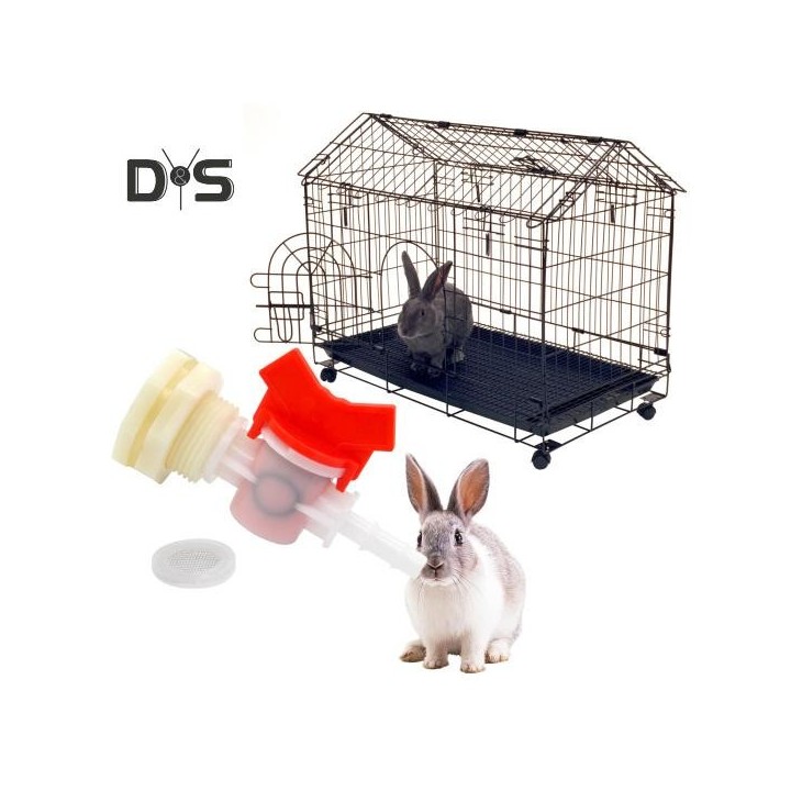 2-teiliges Anschlussset für Tränkeeimer für Kaninchen, Schottverschraubung, Widerhaken, Kugelhahn, Maschendichtung, Trinksyst