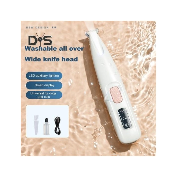 Hundepfotenschneider mit LED-Licht, elektrischer Hundeschneider, wiederaufladbar, geräuscharm, Haustierschneider, Haarschneid