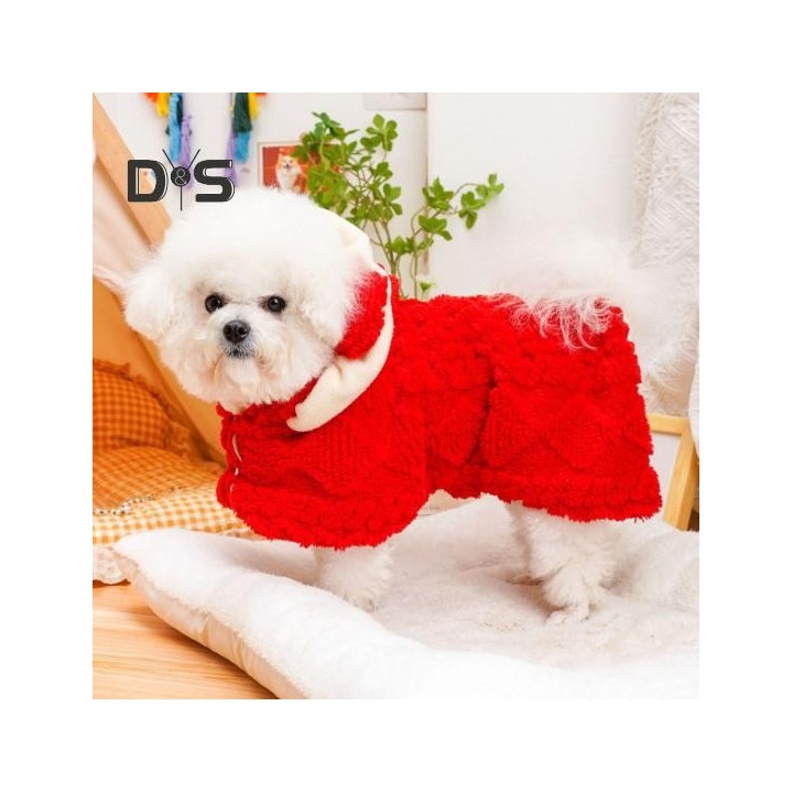 Haustiermantel mit Kapuze, warmes Fleece-Winterkostüm für Hunde, Hundebekleidung für kaltes Wetter für den täglichen Gebrauch