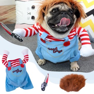 Tödliche Puppenverwandlung für Hunde, Halloween-Haustierkostüm M