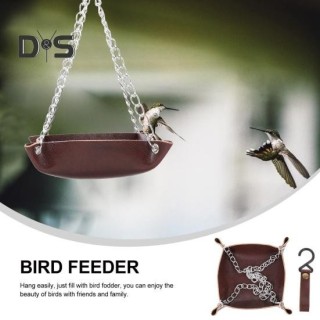 Hängende Vogelfutterstation, Kolibri-Futterspender für den Außenbereich, Futtertablett aus Kunstleder, Metallgeflecht, zieht