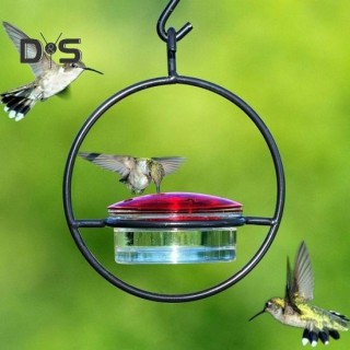 Kreisförmiger hängender Kolibri-Futterspender mit Metallring, Vogelfutterspender, ameisen- und bienensicher, Kolibris, Nektar