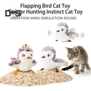 Katzenspielzeug „Vogel mit flatternden Flügeln“, berührungsaktivierter, interaktiver Zwitschervogel mit lebensechter Geräusch