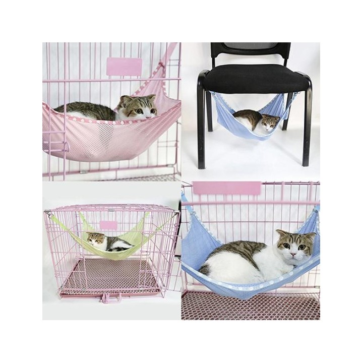 Katze, Kätzchen, Welpe, Haustier, Belüftungsnetz, bequemes hängendes Käfig-Hängemattenbett L grün