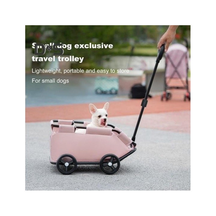 Hundewagen mit 4 Rädern, zusammenklappbar, für kleine Hunde und Katzen, Haustier-Kinderwagen zum Reisen, Einkaufen, Spazieren