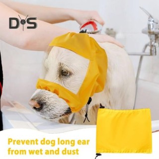 Badehaube für Haustiere mit Ohrenschutz, überhängender Duschhut für Katzen, Hunde, Kätzchen, Welpen, verstellbar, wasserdicht