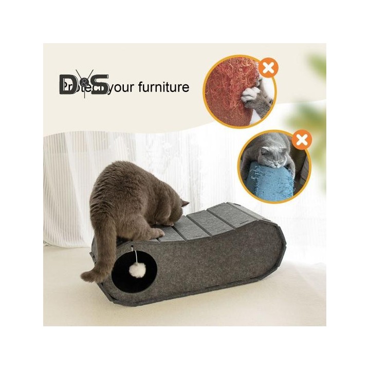 Katzentunnelbett, Filznest, große Katzenhöhle für den Innenbereich, Katzenversteck, Nickerchen-/Ruhebett, Spieltunnel, geheim