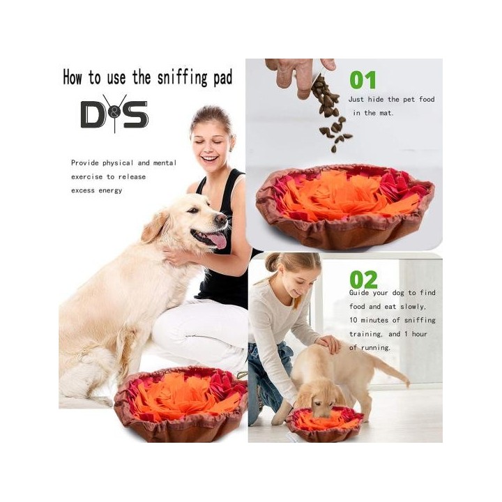 Schnüffelmatte für Hunde, Schnüffelpad für Haustiere, faltbar, Matte für langsames Füttern, interaktives Puzzle-Spielzeug, ru