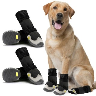 Lange Hundestiefel, lange Stiefel, verschleißfeste Outdoor-Sport-Hundeschuhe L schwarz