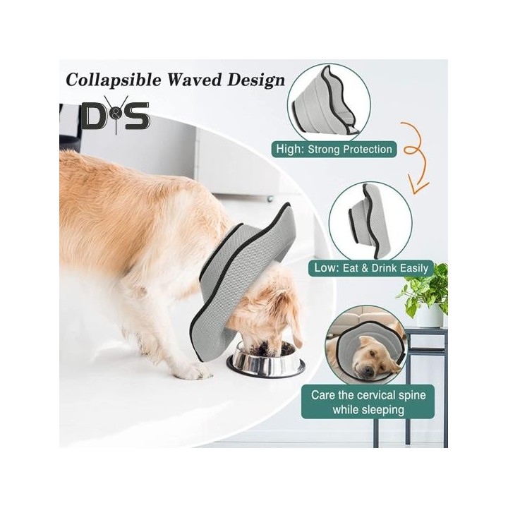Weiches kegelförmiges Hundehalsband, postoperatives Genesungshalsband, verstellbares schützendes Haustierhalsband, verhindert