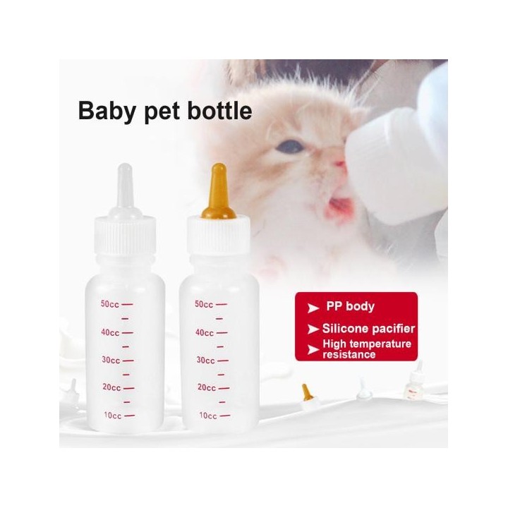 50ml, 120ml abnehmbare Welpen Fütterungsflasche weicher Kopf nützliche neugeborene Hunde Katzen trinken 2 50ML