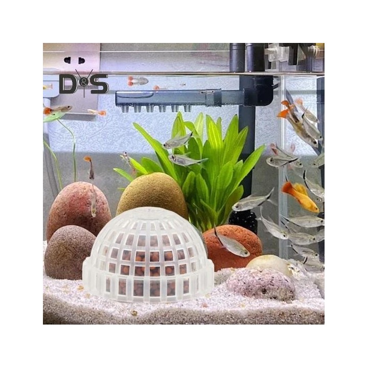 Moos-Halbkugel-Kolonisationsball für Aquarien, Garnelen, Aquarien, Moosbälle, Halter für Süßwasser-Lebendpflanzen, Formball m