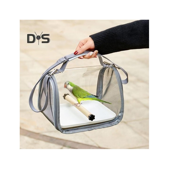 Vogel-Tragetasche, Papageien-Reisekäfig mit Ständer, Sitzstange, tragbarer Outdoor-Abenteuer-Vogelkäfig, Kleintierbedarf für