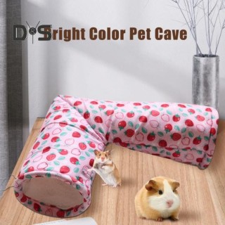 Tunnelbett für Kleintiere, Versteck für Meerschweinchen, Hamsterröhre, Höhle, Plüsch, beruhigendes Nest, Käfigzubehör für Mee