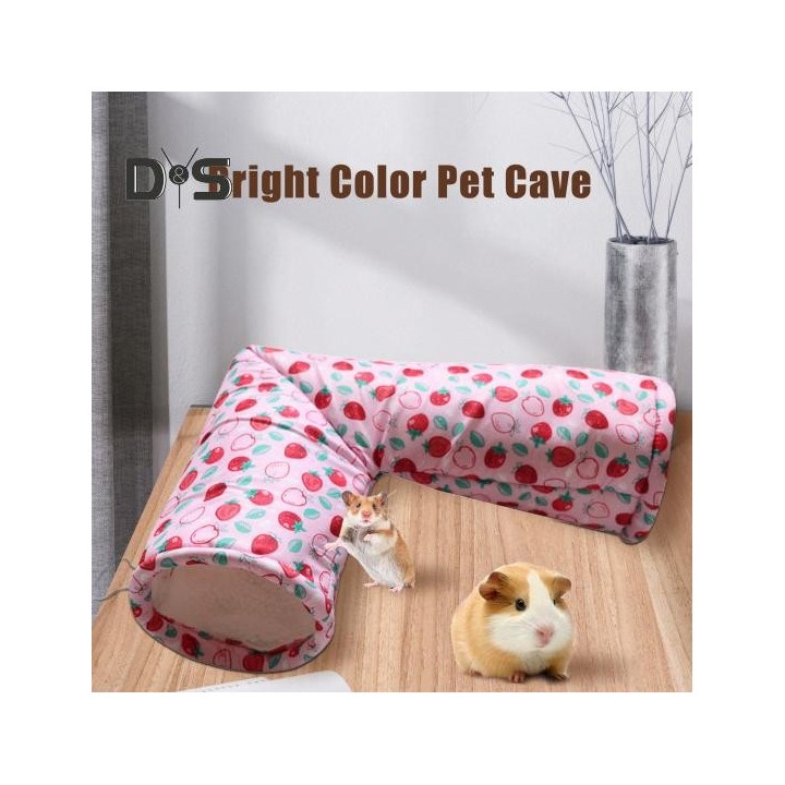 Tunnelbett für Kleintiere, Versteck für Meerschweinchen, Hamsterröhre, Höhle, Plüsch, beruhigendes Nest, Käfigzubehör für Mee