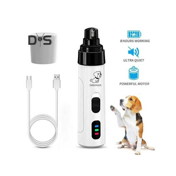 Nagelschleifer für Haustiere, 2 Geschwindigkeiten, leiser Nagelschneider für Hunde und Katzen, wiederaufladbar, elektrisch, s