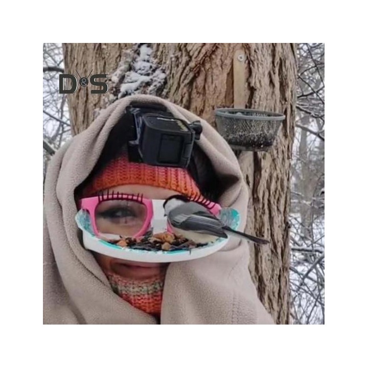 Vogelfutterspender-Brille für das Gesicht, Vogelfutterstation auf Augenhöhe, tragbarer Kolibri-Futterspender für das Gesicht