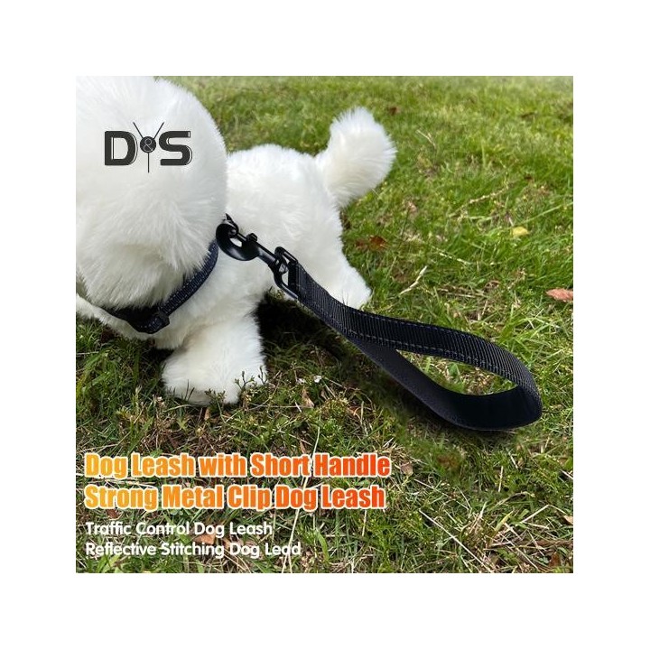 Kurze Hundeleine, 12 Zoll große Hundeverkehrsleine mit gepolstertem Griff, strapazierfähiges Nylon-Zugseil für das Training u