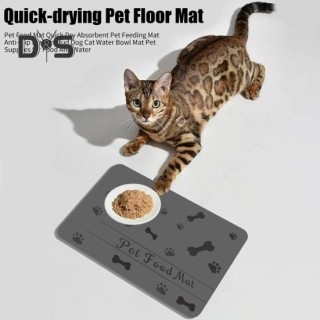 Futtermatte für Haustiere, schnelltrocknend, saugfähig, rutschfest, Kieselalgenschlamm, Wassernapfmatte für Hunde und Katzen,