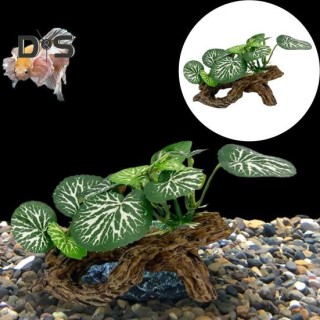 Aquarium-Dekoration, künstliche Pflanze, Aquarium-Ornament, Aquarium-Zubehör, Wasserdekor für Kampffische, kleinere Reptilien