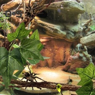 2 Stück 17 Zoll Reptilienzweige mit Saugnäpfen Eidechsen-Kletterranken mit Blättern Biegbare künstliche Terrariumzweige Schla