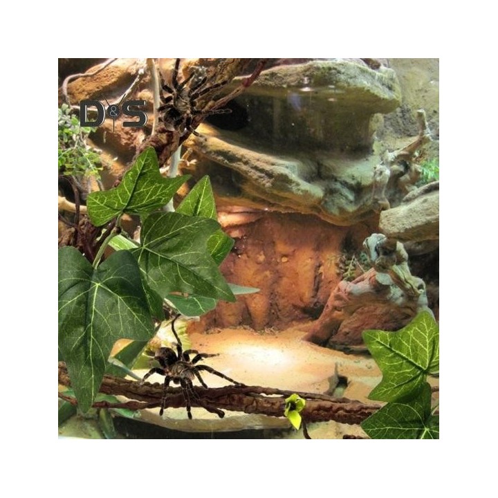 2 Stück 17 Zoll Reptilienzweige mit Saugnäpfen Eidechsen-Kletterranken mit Blättern Biegbare künstliche Terrariumzweige Schla