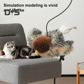 Interaktives Katzenspielzeug mit zwitschernden Vögeln, Simulation von Plüschvögeln mit Fernbedienung, wiederaufladbares, berü