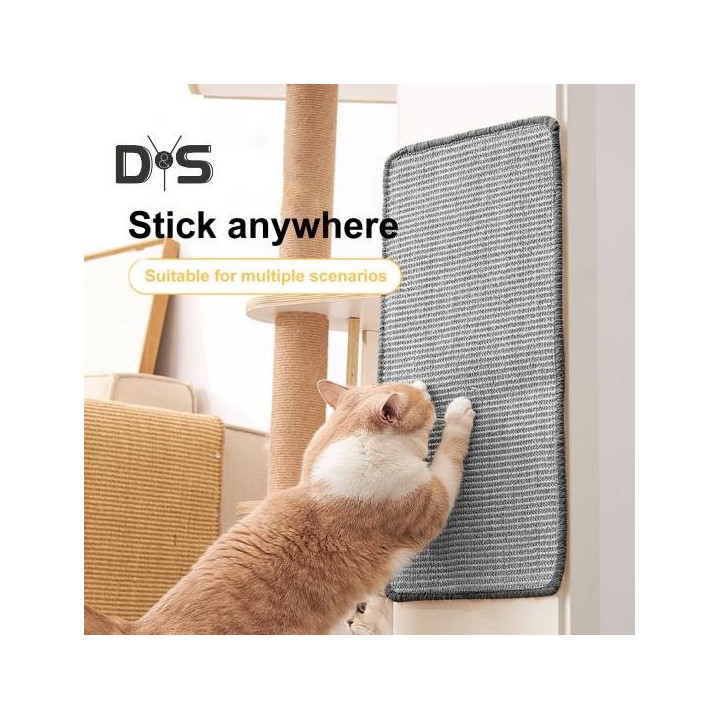 Sisal-Kratzmatte für Katzen, selbstklebend, für Wand und Boden, horizontal und vertikal, Kratzbrett für Haustiere, für Hauska