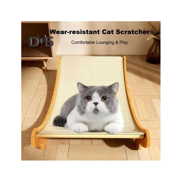 2-in-1-Katzenkratzbett aus Sisal, rutschfestes Kratzbrett, Katzenbett, verschleißfester Sisal-Kratzloungemöbelschutz für Katz