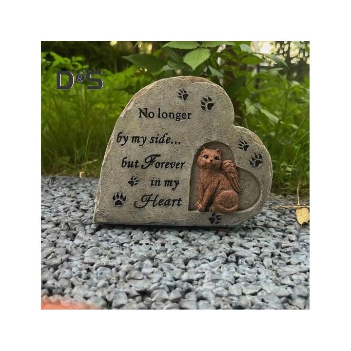 Gedenkstein für Kätzchen, Gartendekoration, Katzengrabstein, Katzengrabstein für draußen, Gedenkstein für Haustiere, Trauerge