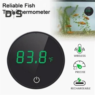 Digitales Thermometer für Aquarien, LED-Anzeige, Aquariumthermometer, kabellos, zum Aufkleben, Design, Messung der Wassertemp